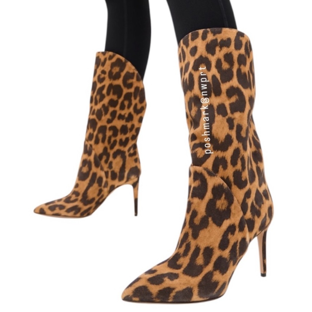 NEW 🐆 Paris Texas Gaia Leopard Print Boots High Heel Cult Black Brown 38 7 - Picture 2 of 16